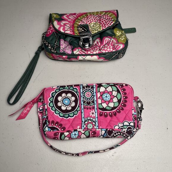 Vera Bradley Wallet Lot Wristlets Pink Olivia & Cupcakes Pouch Lock & Zip EUC - Picture 2 of 16